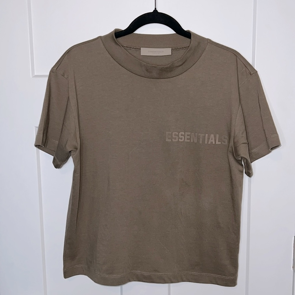 Essentials Fear of God Flocked boxy Logo Short Sleeve Tee - Picture 2 of 9